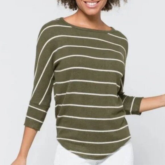 NWT Market & Spruce Stitchfix Corinna Brushed Dolman Knit Top in Olive Sz. M - Picture 1 of 2